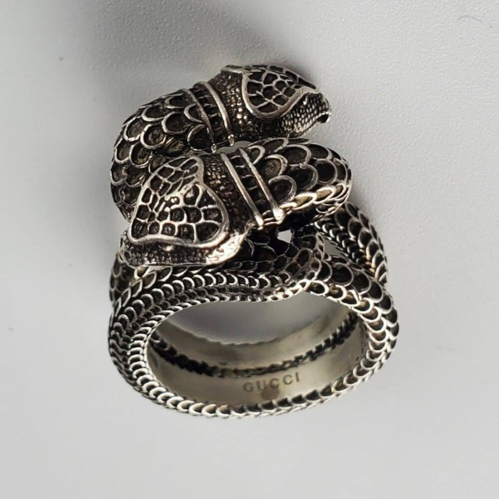 Women's Double Snake Sterling Silver Ring